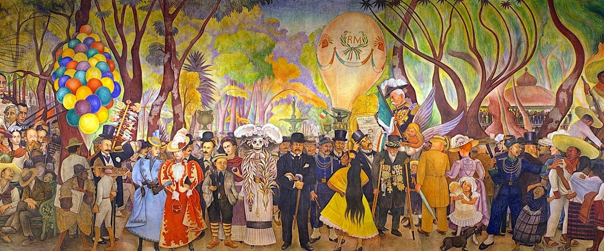 Mural de Diego Rivera, sueño de una tarde dominical en la Alameda Central.